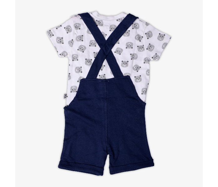 Hugs and Kisses SU19SSV19 12-18Month Bearholic Baby Dungarees -Blue and White - Zoom Image 2