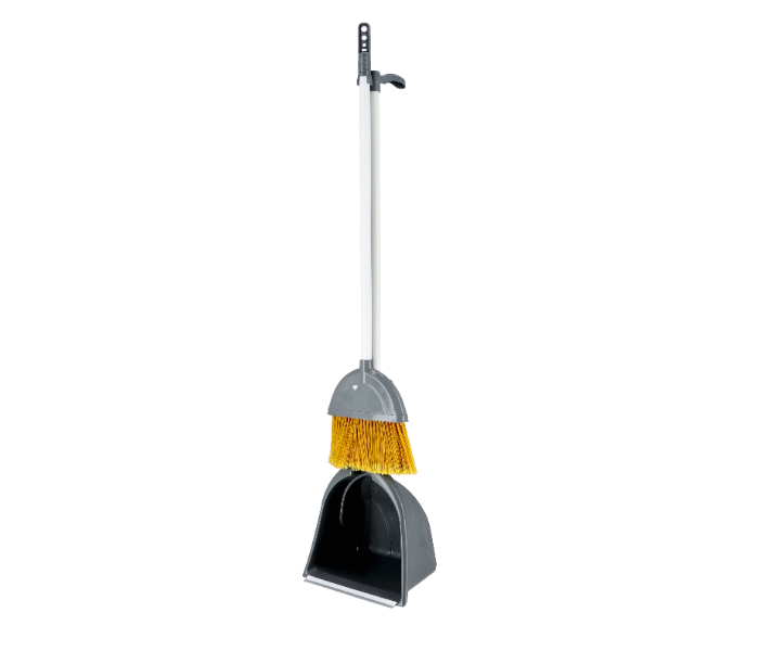 Delcasa DC1966 Jumbo Floor Brooming Brush and Dustpan -Grey and White - Zoom Image 1