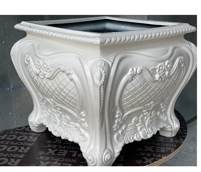 Grace GQ-102/A 520x480mm Interior Exterior Exotic Royal Design Garden GRP Planter 7 - White - Zoom Image 2