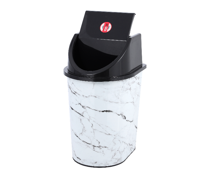 Delcasa DC1973 20Liter Lightweight Plastic Dustbin -Black and White - Zoom Image 2