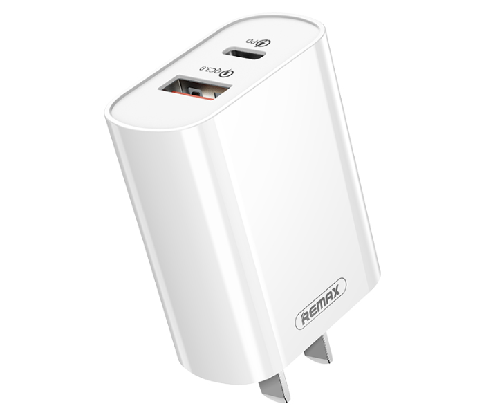 Remax RP-U37 Simple Series QC And PD Fast Charging Adapter - White - Zoom Image 1