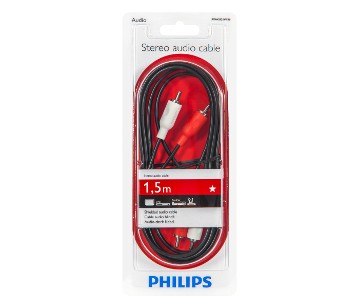 Philips SWA2521W10 1.5meter Flexible PVC Jacket Stereo Audio Cable -Red and White - Zoom Image 6