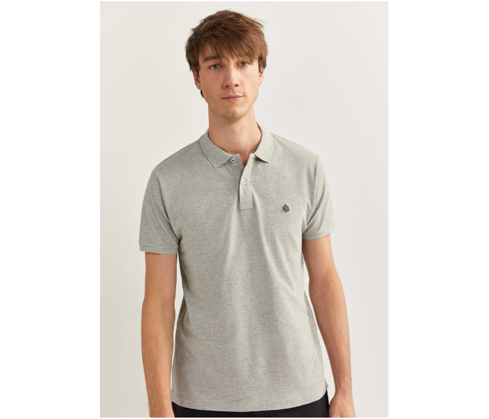 Springfield 143766643 Large Basic Slim Fit Polo Shirt for Men - Grey - Zoom Image 1