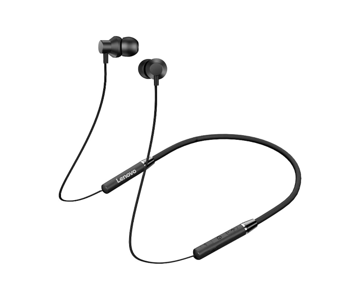 Lenovo HE05 V5.0 Waterproof Neckband Touch Wireless Earphones with Mic - Black - Zoom Image 1