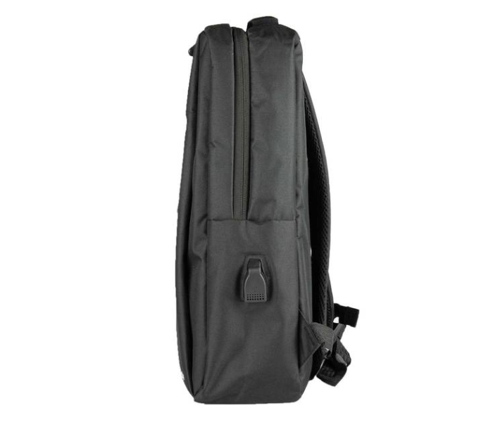 Porodo PD-BP16LP-BLK 15.6 Inch Nylon Fabric Lifestyle Computer Backpack with Adjustable Shoulder Strap - Black - Zoom Image 2