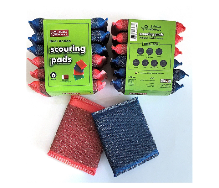 Mohajl Set of 6 Multi-Purpose Scouring Pads with Stainless Steel Mesh - Zoom Image 3