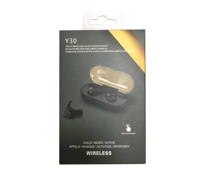 Ploota Y30 TWS Smart Touch Wireless Bluetooth Headset - Black - Zoom Image