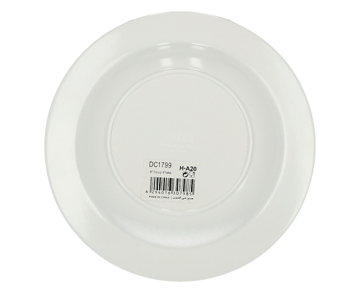 Delcasa DC1799 8 Inch Melamine Heat Resistant Deep Soup Plate - White - Zoom Image 3