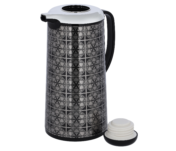 Delcasa DC2050 1.6Litre Stainless Steel Vacuum Flask - Black and White - Zoom Image 3