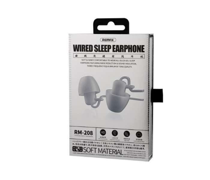 Remax RM-208 Clear Sound Quality Wired Sleep Earphone -White - Zoom Image 2