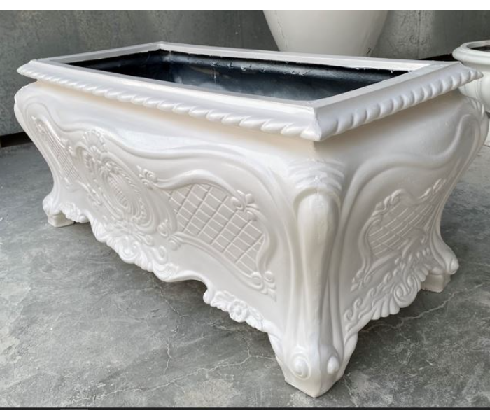 Grace GQ-102/B 1150x600x450mm Exotic Royal Design Garden GRP Planters for Interior and Exterior - White - Zoom Image 1