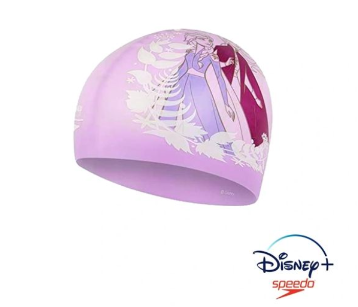 Speedo Disney Frozen II Silicone Junior Swim Cap - Lilac and White - Zoom Image 3