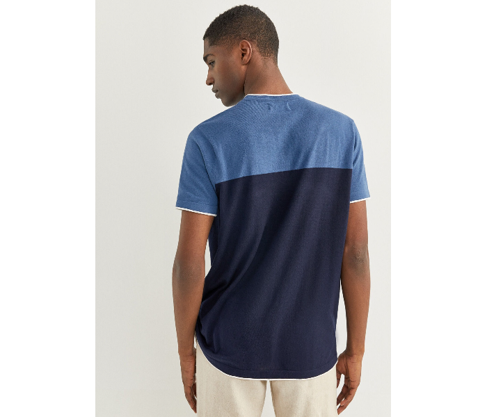 Springfield 142703212 XXL Round Neck T-Shirt for Men - Medium Blue - Zoom Image 3