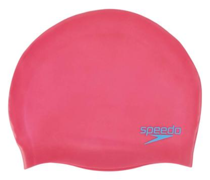 Speedo Junior Plain Moulded Silicone Swimming Cap - Red - Zoom Image 1