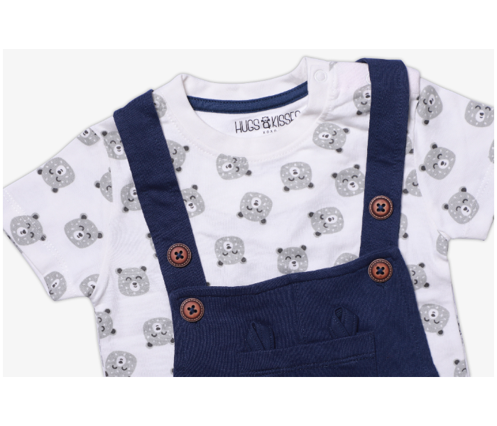 Hugs and Kisses SU19SSV19 9-12Month Bearholic Baby Dungarees -Blue and White - Zoom Image 3