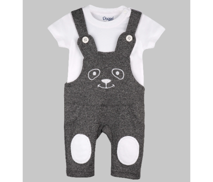 Popees Pepson Comfortable Dungaree with Tshirt for 1 Year Babies - Grey - Zoom Image 1