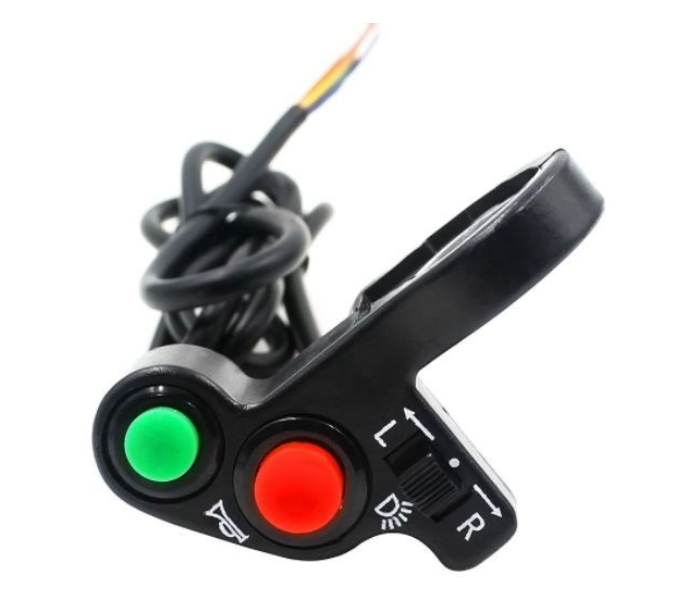 Motorcycle Handlebar Horn Turn Signals and Light Switch for Electric Bike Scooter - Black - Zoom Image 1