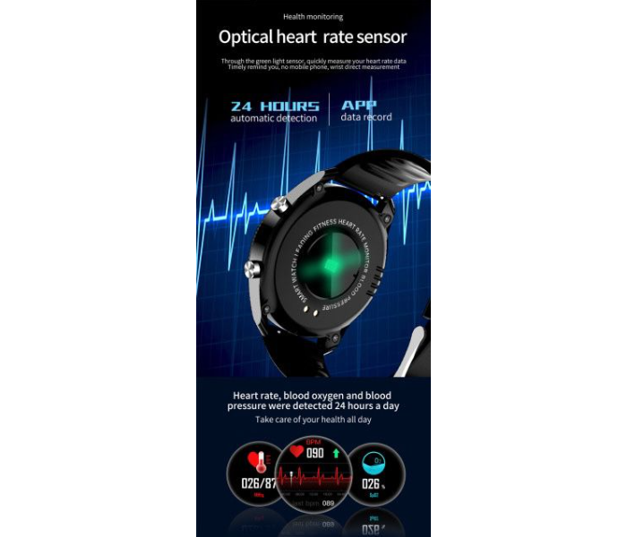 F5 Rotatable Bezel Screen with Touch Control Heart Rate Sleep Monitor and Business Sports Fitness Smart Watch - Black - Zoom Image 8