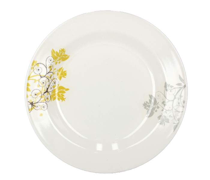 Delcasa DC1863 10 Inch Durable and Heat Resistant Melamine Soup Plate - White and Yellow - Zoom Image 2