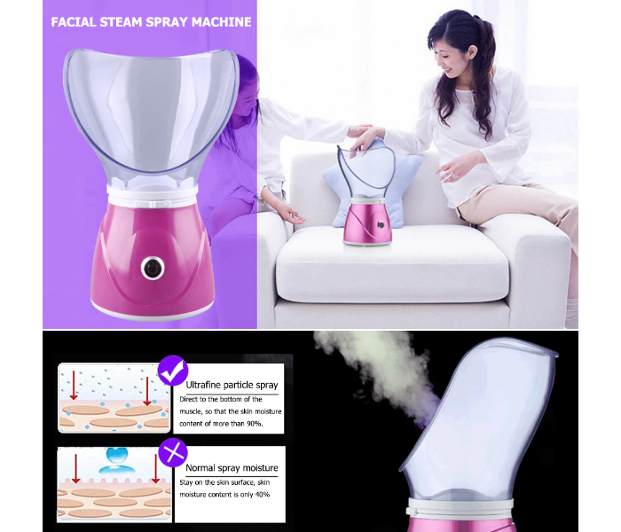 Electric Facial Steamer 60ml Face Steaming Cleansing Skin Humidification Moisturizing Instrument - Pink - Zoom Image 4