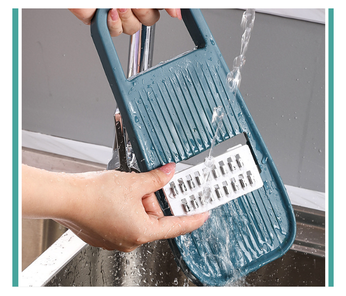 FN-Multi-Functional Nordic Style Durable Vegetable Grater with Storage Box - Blue - Zoom Image 5