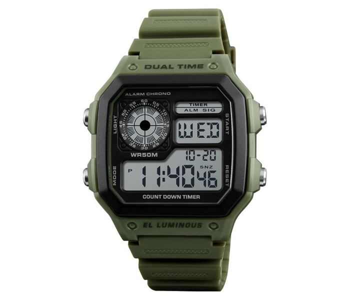 X-LOTS Water Resistant Shock Military Sports Digital Watch - Green - Zoom Image 1