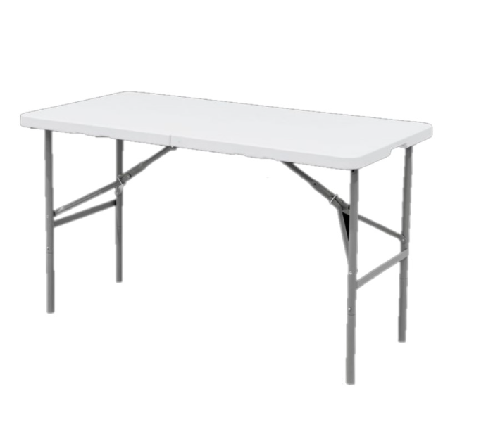  Blow Mold HY-Z122C Portable 4 Feet Folding Camping Table -White - Zoom Image 1