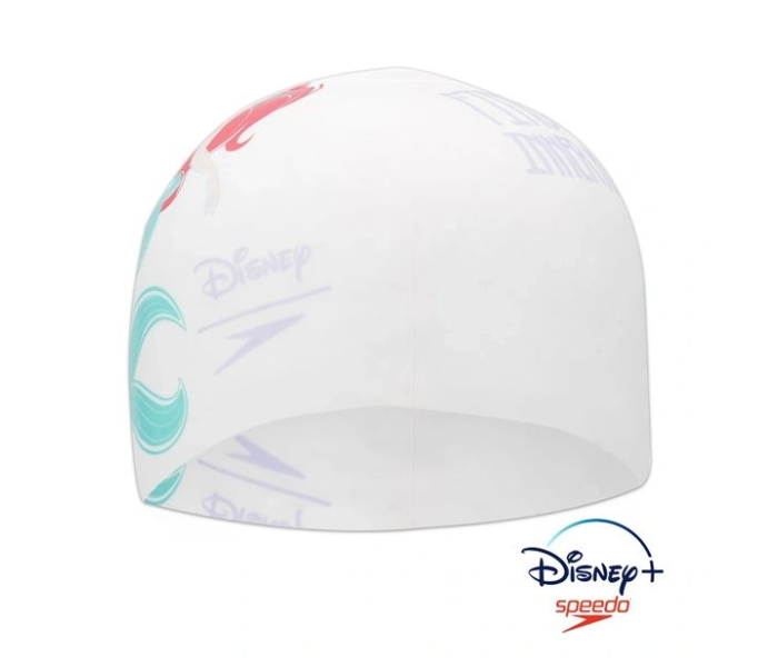 Speedo Disney Mermaid Silicone Junior Swim Cap - White - Zoom Image 3