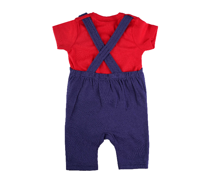 Popees Gamer Comfortable Dungaree Tshirt for 3 Years Babies - Red and Blue - Zoom Image 2