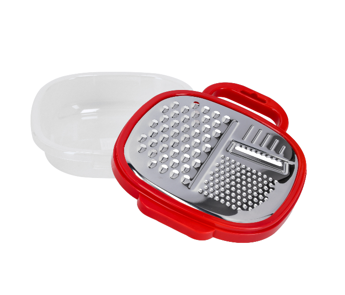 Delcasa DC1661 Durable Large Box Grater with Storage Container - Silver and Red - Zoom Image 3