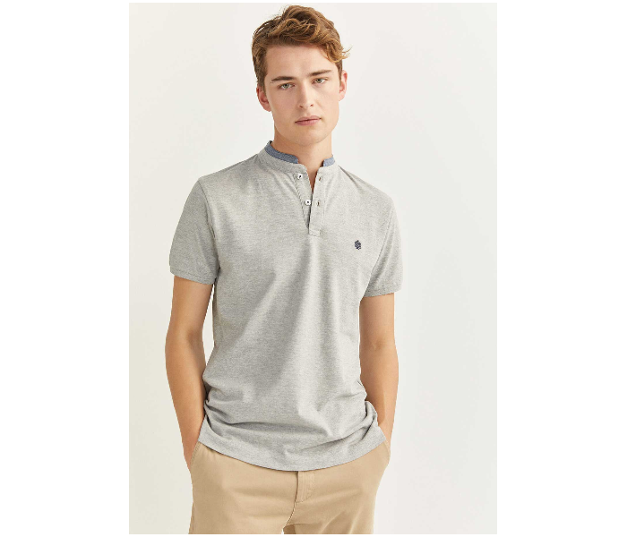 Springfield 143763143 Small Basic Slim Fit Polo Shirt for Men - Grey - Zoom Image 1