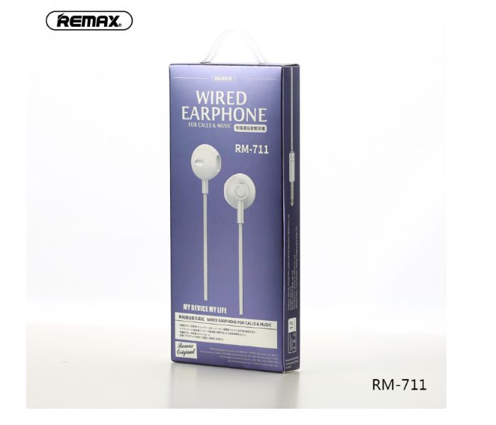 Remax RM-711 HD Microphone Wired Earphone -Silver - Zoom Image 3