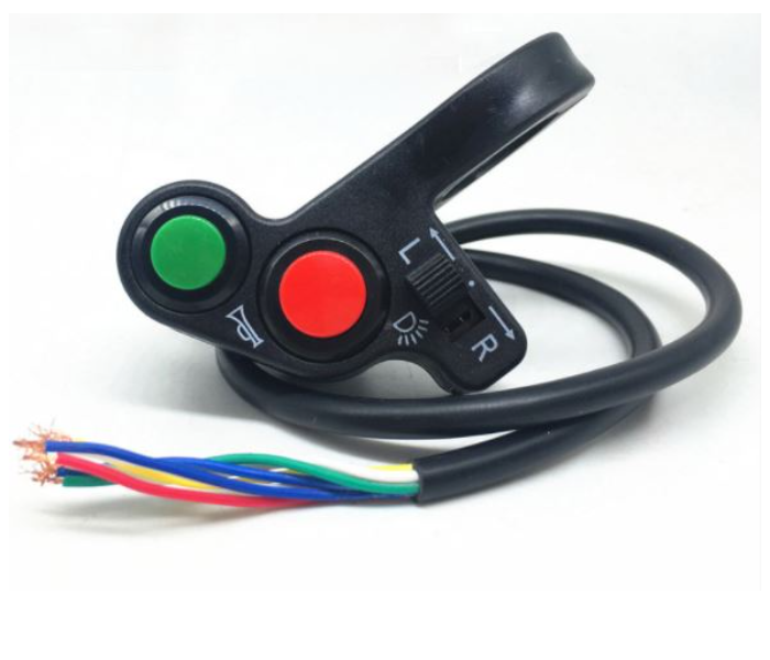 Motorcycle Handlebar Horn Turn Signals and Light Switch for Electric Bike Scooter - Black - Zoom Image 2