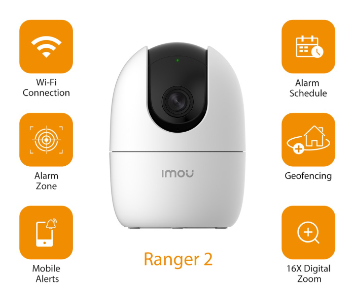 Dahua Imou Ranger 2 1080P H.265 Wi-Fi Pan and Tilt Camera Human Detection Smart Tracking Cloud - White - Zoom Image 3