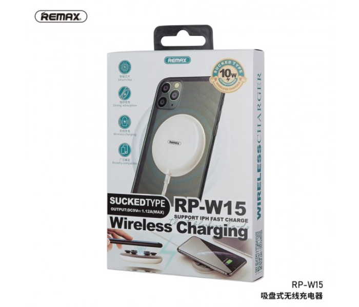 Remax RP-W15 10W Sucked Type Wirless Charger - White - Zoom Image