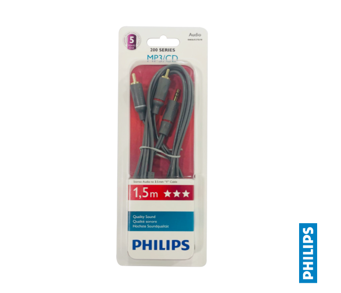 Philips SWA4527S10 1.5meter Flexible PVC Jacket Stereo Y Cable - Grey - Zoom Image 6