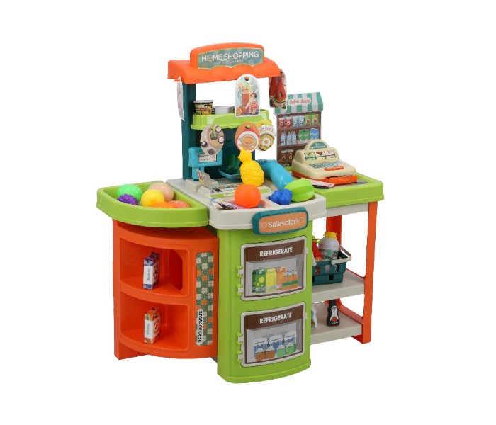 Merriboy MBKS2604 Vanyeh 2 in 1 Home Shopping Supermarket Playset for Kids - Orange and  Green - Zoom Image 6