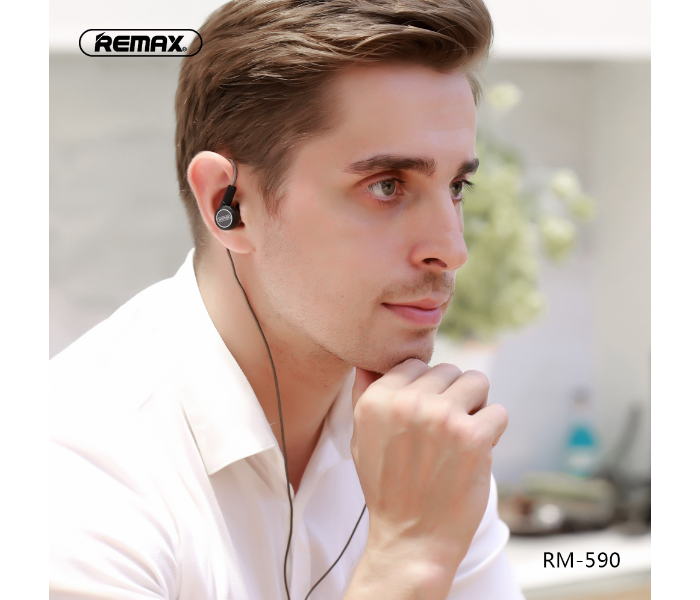 Remax RM-590 Triple-Moving-Coil Earphone -Black - Zoom Image 2