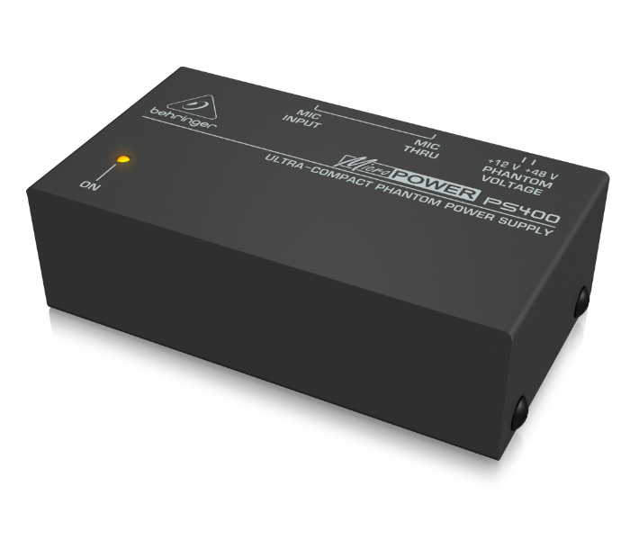 Behringer MICROPOWER PS400 Ultra-Compact Phantom Power Supply - Black - Zoom Image 2