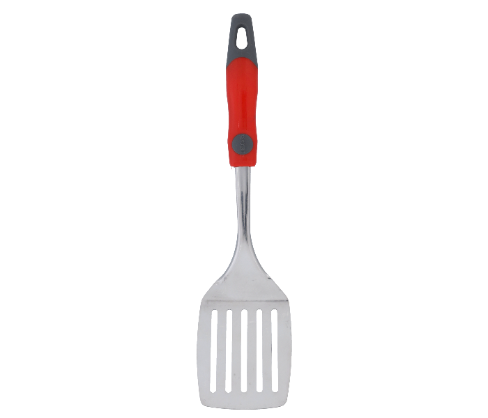 Delcasa DC1938 33.5X8.8 cm Stainless Steel Slotted Turner -Silver and Red - Zoom Image 1