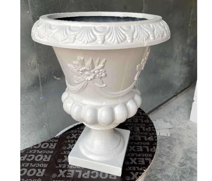 Grace GQ-505/E Exotic Royal Design Garden GRP Planters for Interior and Exterior - White - Zoom Image 1