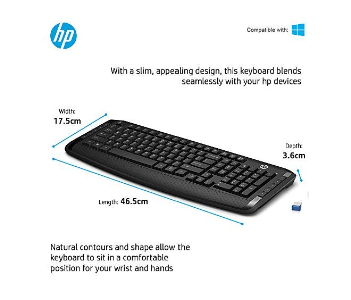 HP 3MLO4AA Wireless Keyboard And Mouse Combo - Zoom Image 2