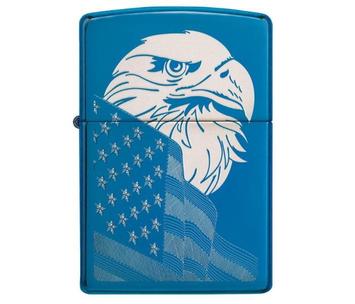 Zippo Z29882 Eagle And Flag Design High Polish Lighter - Blue  - Zoom Image 1