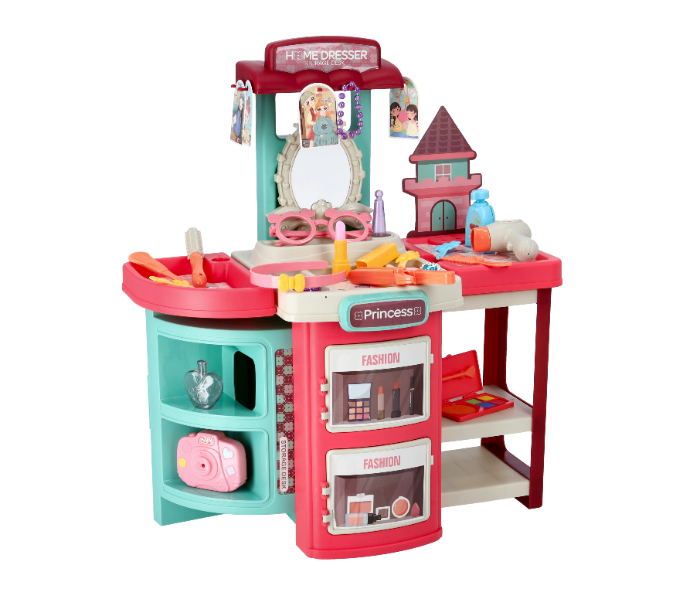 Merriboy MBKS2601 Magic Dresser Storage Vanity Table Playset for Kids - Blue and Pink - Zoom Image 8