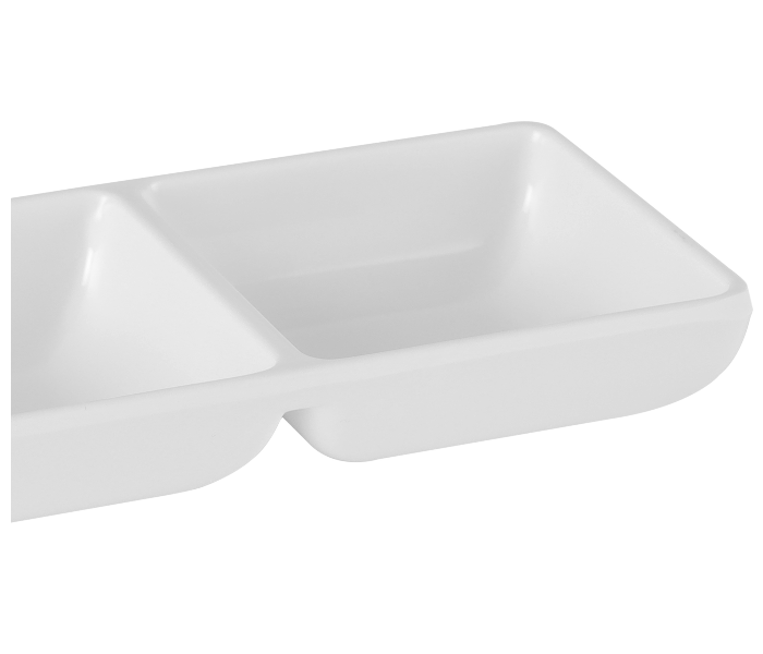 Delcasa DC2321 9 Inch Melamine 3 Divider Sauce Bowl - White - Zoom Image 4