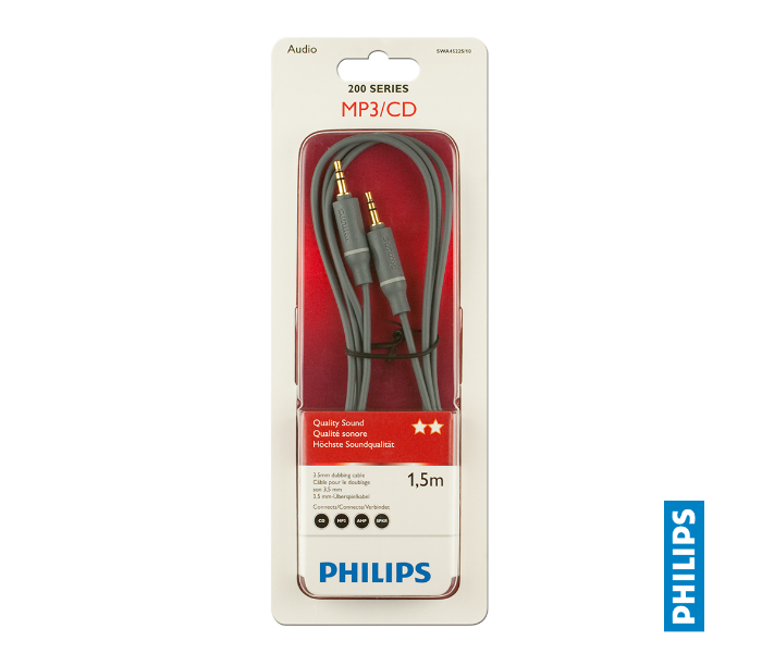 Philips SWA4522S-10 1.5meter High Purity Copper Conductor Stereo Dubbing Cable -Grey - Zoom Image 6