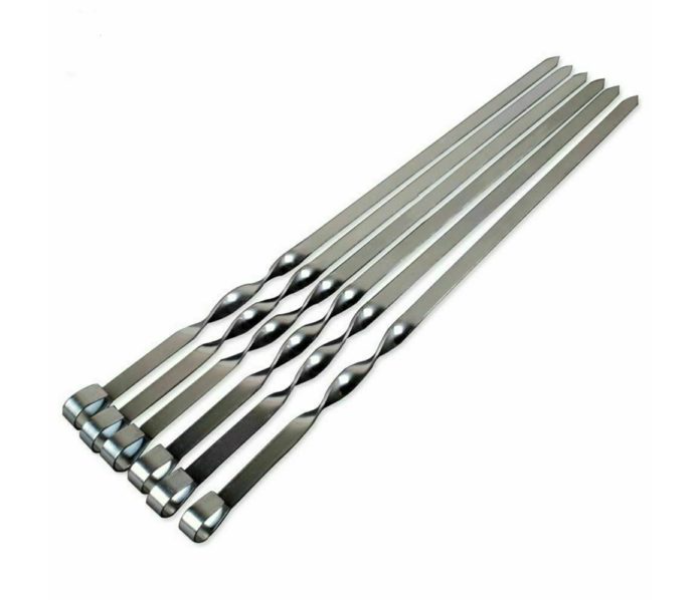  Flat DR-400116 8 Pieces Chromed Steel Frame BBQ Skewers -Silver - Zoom Image 1