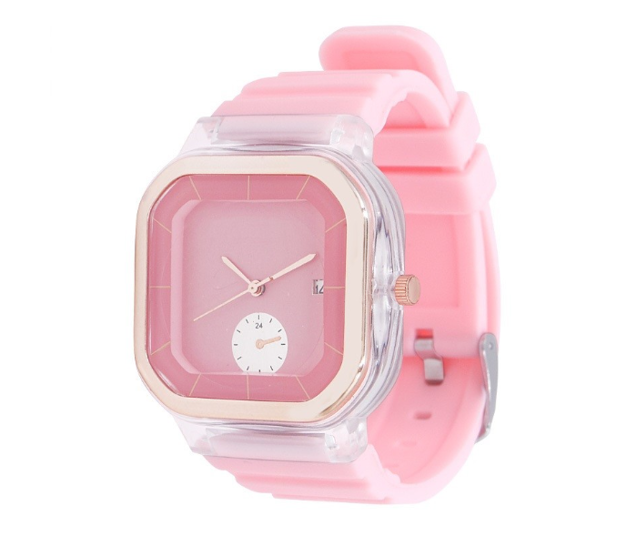 Pearl 6254 Fashionable Solid Square Watch for Women - Pink - Zoom Image