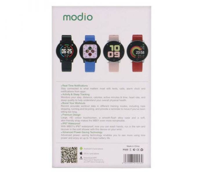 Modio MB02 Smart Band Watch - Blue - Zoom Image 2