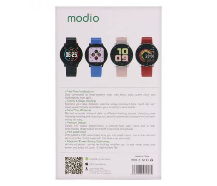 Modio MB02 Smart Band Watch - Pink - Zoom Image 2